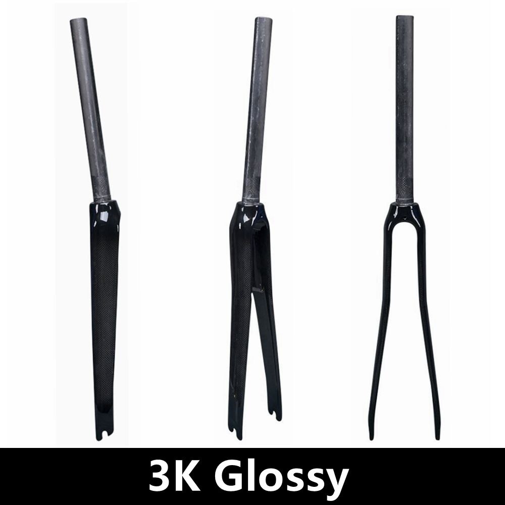 Gloss or Matt 3K UD 12K Carbon Fiber Bicycle Road Bike Fork Cycling Parts 700C Straight 1-1/8" 28.6mm: 3K Glossy