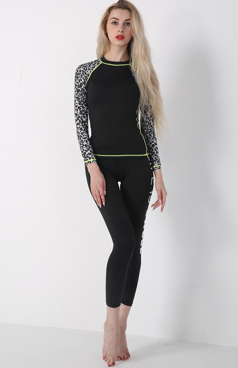 Hisea Vrouwen Rash Guard Lycra Lange Mouwen Elastische Badpak Rashguards Surf Shirt Zwemmen Kleding Wetsuit Klaring