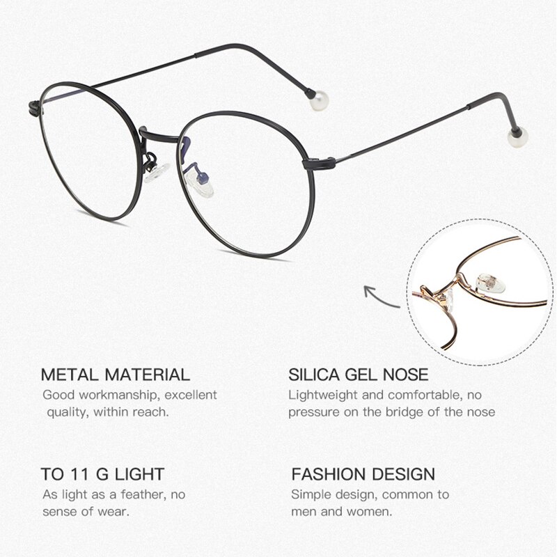 FS Vintage literario marco redondo Bluelight gafas de bloqueo mujeres hombres Filtro de lente claro Anti Blue Light gafas de ordenador