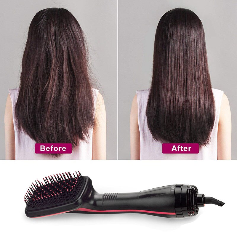 Secador de pelo eléctrico 2 en 1, cepillo Styler en seco y húmedo, aire frío, cuidado del cabello, herramientas lisas