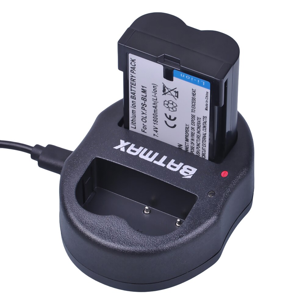 3 pièces 1800 mAh PS-BLM1 BLM-1 BLM1 Caméra Batterie + Chargeur Double USB pour Olympus C-5060 C-7070 C-8080 E-30 E-300 E-330 E-500 E-510
