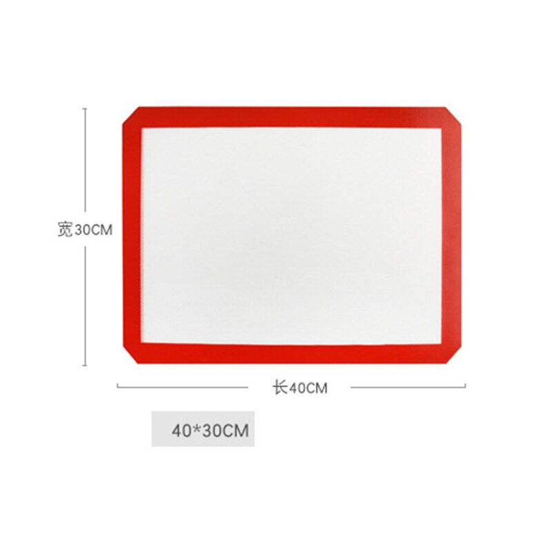 Silicone Baking Mat Pad Sheet Non-Stick Rolling Dough Mat Macaroon Tray Oven Baking For Cake Cookie Pastry Oven Baking Tools: 40x30cm QZBD