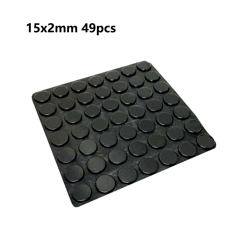 Ronde/vierkante bumper zelfklevende deurstopper rubberen demperbuffer zwart/helder siliconen meubellade beschermkussen: Rood