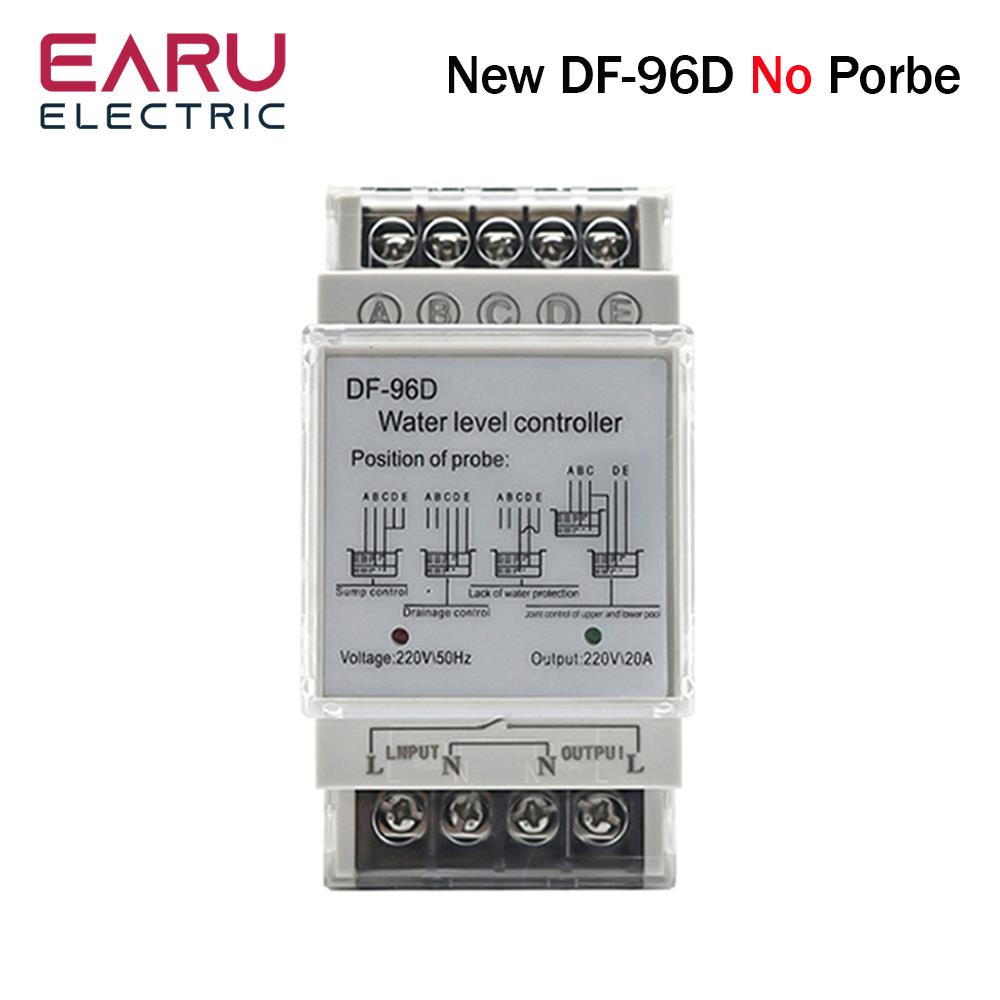 DF-96D DF-96DK Water Level Controller Switch 20A 220V Water Tank Liquid Level Detection Sensor Water Pump Controller 2M Wires: Light Yellow / 2.5V