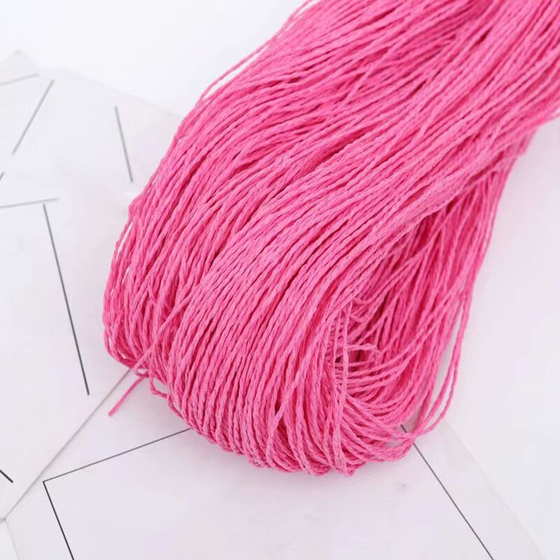 500g Solid Crochet Natural Paper Straw Threads Raffia Yarn Handcrafts DIY Knitting Hat Handbag Purse Basket Rattan Material: C