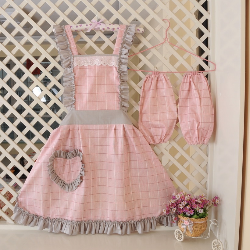 Cotton aprons for woman with pocket lovely Coverall cleaning apron Commercial Restaurant Home Bib delantal cocina kitchen apron