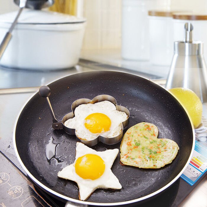 Keuken gadgets rvs omelet gebakken gepocheerd ei creatieve mold hartvormige ronde bloemvorm pannenkoek maker