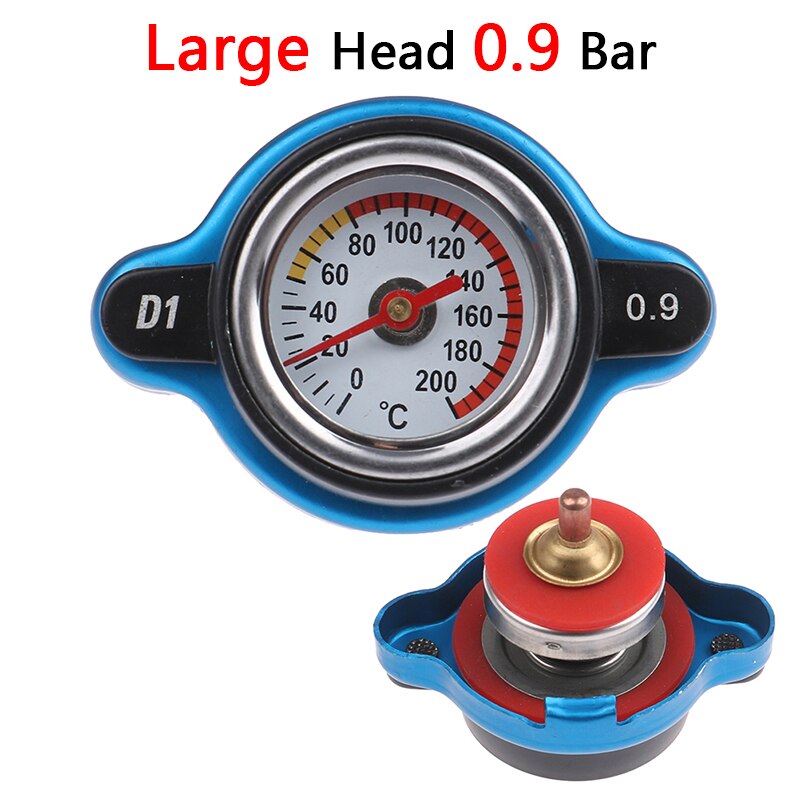Tapa de radiador térmico D1 Spec para motocicleta y coche, cubierta de tanque, medidor de temperatura del agua con utilidad segura, 0,9 Bar/1,1 Bar/1,3 Bar, 1 unidad: Big Head 0.9