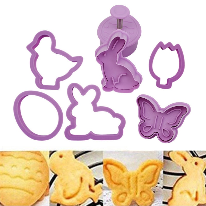 Ostern Dekor Cookie Formen Eatser Hase Ei KüKen Kunststoff Kuchen Backen Werkzeug Für Haus Küche Keks Cutter Ostern Partei Liefert