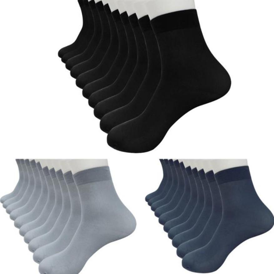 8 Pairs Bamboo Hocok Fiber Socks Ultra-thin Elastic Silky Short Silk Men Socks Popular Breathable Soxs Meias Elastic Sokken