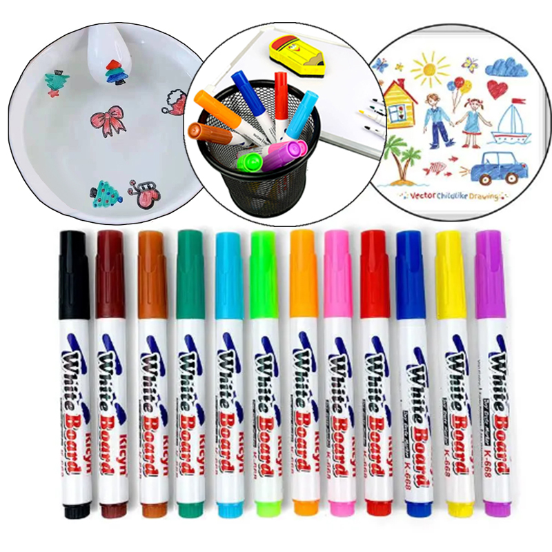 Marcadores mágicos que cambian el Color dibujo marcador de pizarra marcadores de tinta flotante suministros de pintura marcadores para niños pluma de fieltro YB001