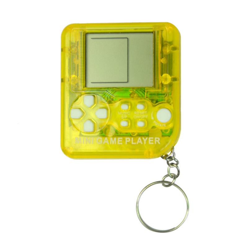 Portable Mini Tetris Game Machine Keychain LCD Puzzle Fun Toy Pendant Decoration