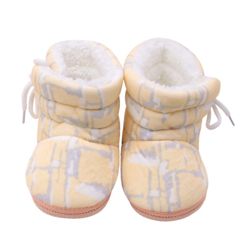 neugeborenen Baby Schuhe Winter Kleinkind Drucken Erste Wanderer Baby Jungen Pelz Schnee Komfort Warme Stiefel Für Mädchen