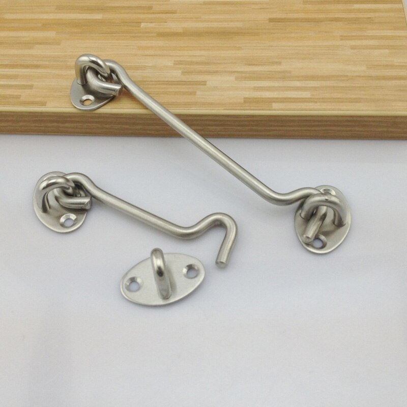 Stainless Steel Window Door Buckle Cabin Hook Eye Latch Lock Silent Holders Catch Lock YE