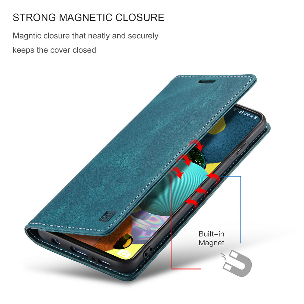 Funda de cuero con tapa para Samsung Galaxy A51, carcasa de lujo con tarjetero magnético para Galaxy A71, 4G