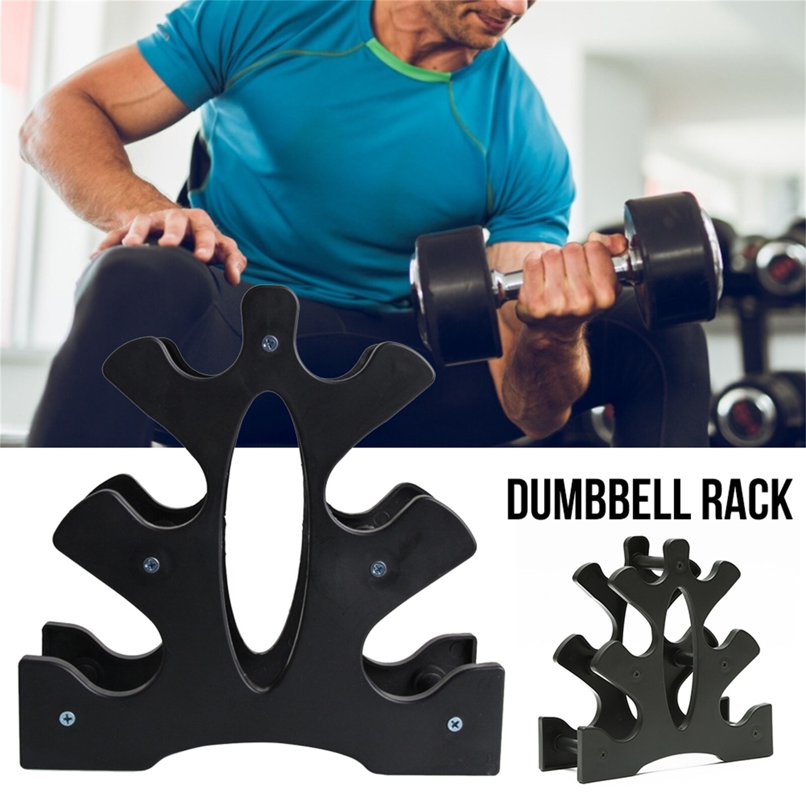 3-Tier PVC Dumbbell Storage Rack Stand For Multilevel Hand Weight Tower Stand For Gym Organization