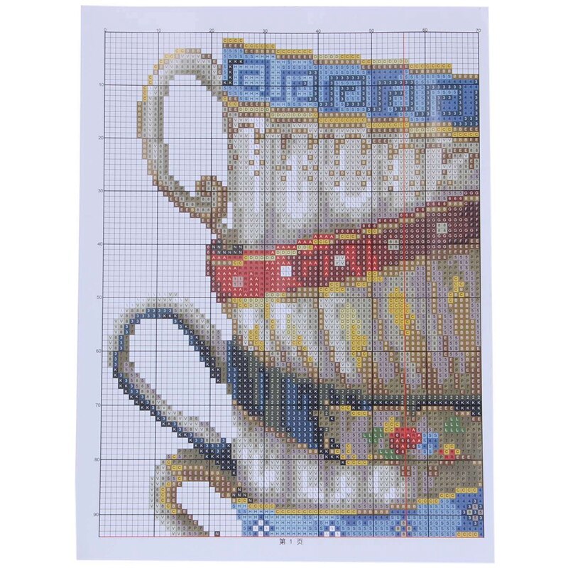 DIY Handmade Needlework Cross Stitch Set Embroidery Kit 14CT Coffee cups Pattern Cross-Stitching 28*42cm Home Decoration
