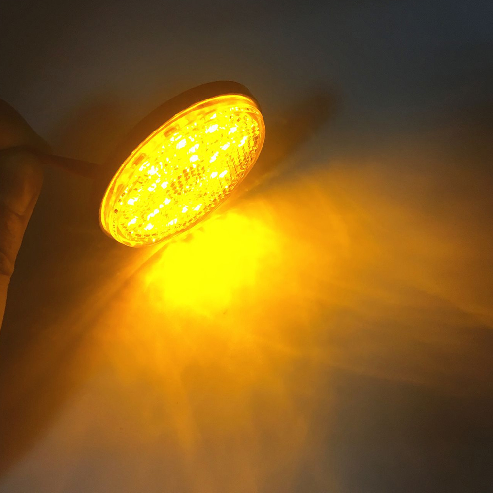 1X24LED motorfiets ronde reflector achterlicht remlicht motorfiets achterlicht auto ATV LED-reflectoren vrachtwagen zijwaarschuwingslichten