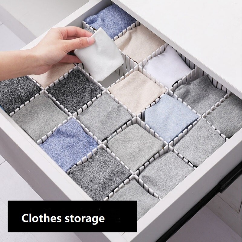 4Pcs Adjustable Storage Organizers Partition Board Drawer Divider Combination Partition Board Space-Saving Division Organizer