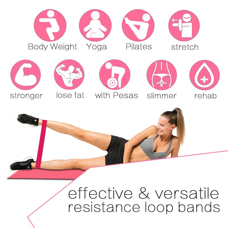 5 Pcs Weerstand Band Oefening Elastische Band Workout Ruber Loop Sterkte Pilates Fitness Apparatuur Training Expander Unisex