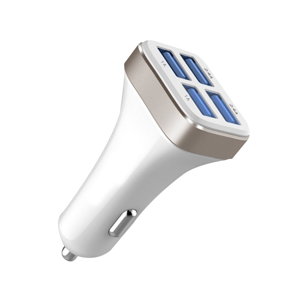 1 Pc 2.4A 4 Usb Poorten Socket Multi Functie Auto Telefoon Oplader (Zwart En Zilver): As Shown 3