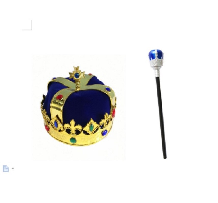 Royal King's crown Scepter set Halloween props Party Dress Up Accessory