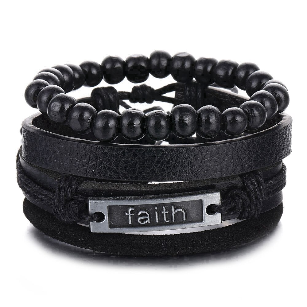 Ifmia Zwarte Mannen Armbanden Vintage Multilayer Leather Braid Armbanden Armbanden Leaf Handgemaakte Rope Wrap Armbanden Mannelijke Jewlery: IF490001272