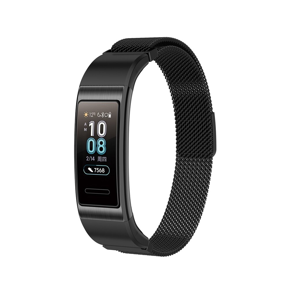 Rvs Bands Voor Huawei Band 4/3 Pro Horlogeband Horlogeband Voor Huawei Band 4 Pro Band 3 Pro Vervanging polsband: Black / For Band 4 Pro