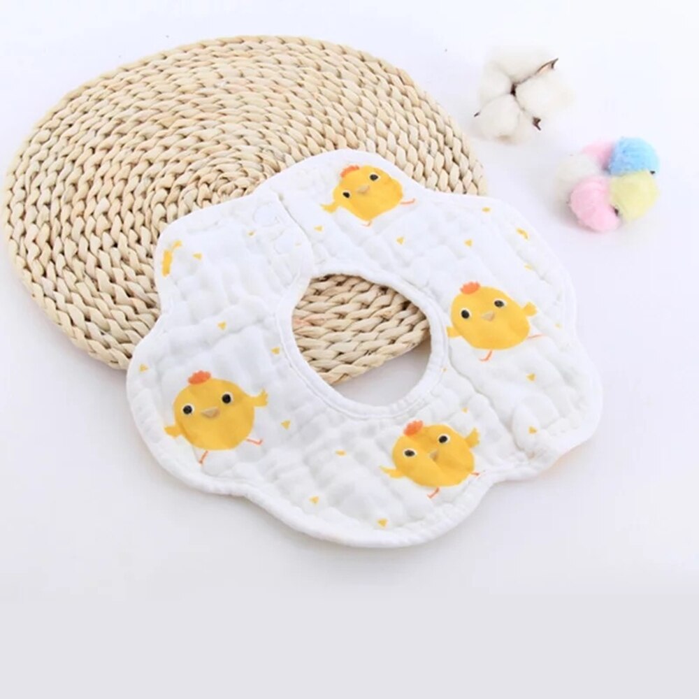 Waterproof Baby Bibs Kids Saliva Towel Flower Print Cotton Baby Boys Girl Bib 360 Degree Rotation Infant Bibs Burp Cloth: Chick