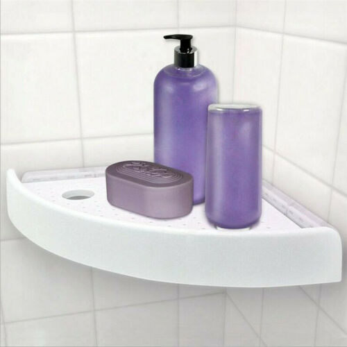 Bathroom Triangular Shower Shelf Corner Bath Storage Holder Organizer Rack White Wall Home Stuff Storage Corner Snap Shelves