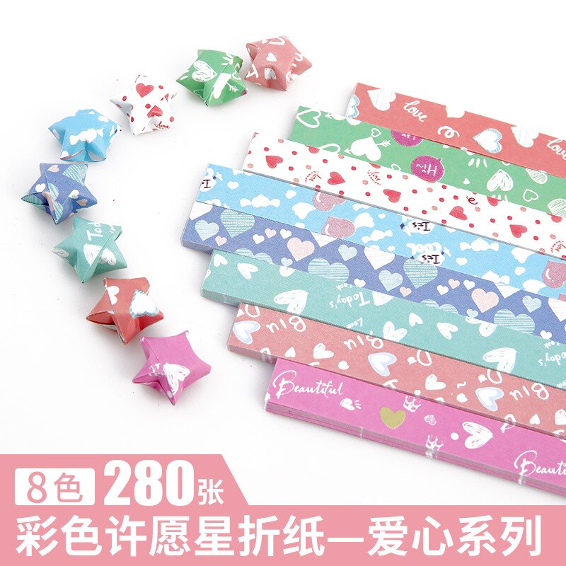 280 Pcs Gemengde Kleur Vouwen Lucky Star Origami Papier Handgemaakte Diy Papier Decoratie: aixin