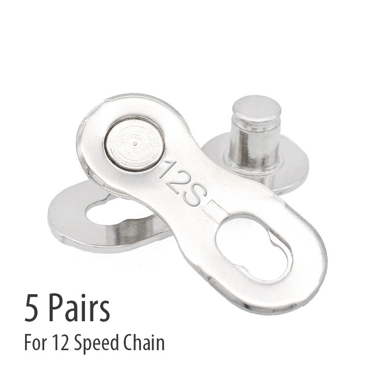 5 Pairs Universal Bike Connecting Chain Quick Link Connector Bicycle Missing Link 6 7 8 9 10 11 12 Speed Silver Golden Oil Slick: 12S Silver