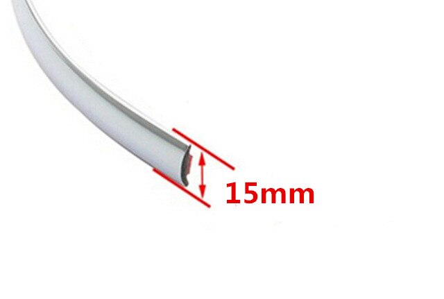 Chrome 5M voiture style décoration moulage garniture bande bande Auto protecteur autocollant 6mm 8mm 10mm 12mm 15mm 18mm 20mm 22mm 25mm: 15mm