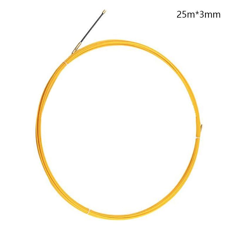 25m/15m/5m Cable Puller Fish Tape Fiberglass Reel Push Puller Wire Cable Snake Rodder Fish Tape Wire Aid Tool Durable: 25m x 3mm