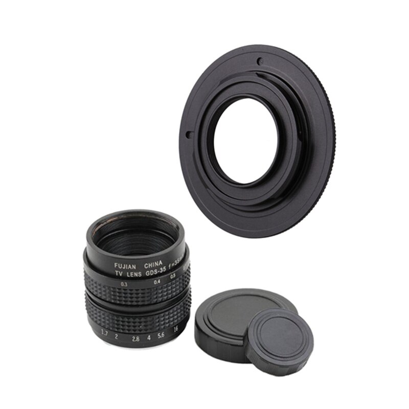 Televisie Tv Lens/Cctv Lens Voor C Mount Camera 35Mm F1.7 In Black & Zwarte C Mount Lens voor Micro-4/3 Adapter E-P1