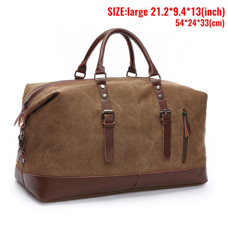 Markroyal lona de couro dos homens sacos de viagem carry on saco de bagagem dos homens duffel bolsa de viagem tote grande saco de fim de semana dropshipping: Coffee Large