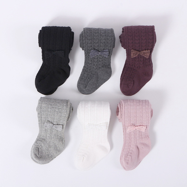 Herfst Baby Panty Kids Meisjes Panty Zachte Katoen Warm Ademend Liefde Kant Boog Kinderen Kid Meisje Kousen