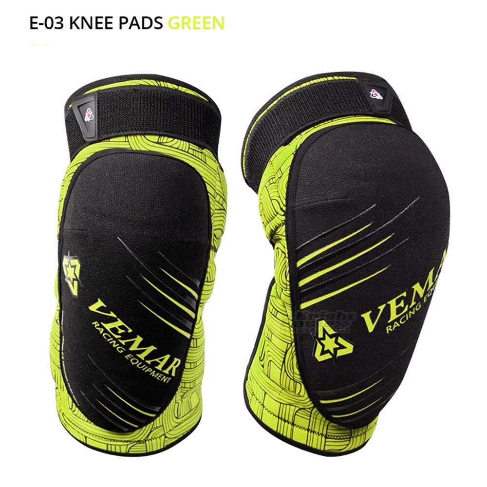Joelheira de motocross, equipamento verde de proteção para motocicleta, proteção para o corpo e equitação, quatro estações: E-03 Green