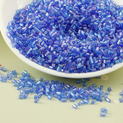 20g/1440 st 2mm ab genomskinliga glaspärlor bugelrör pysselpärlmaterial handgjorda halsringning korsstygn broderitillbehör: H166 mellanblå
