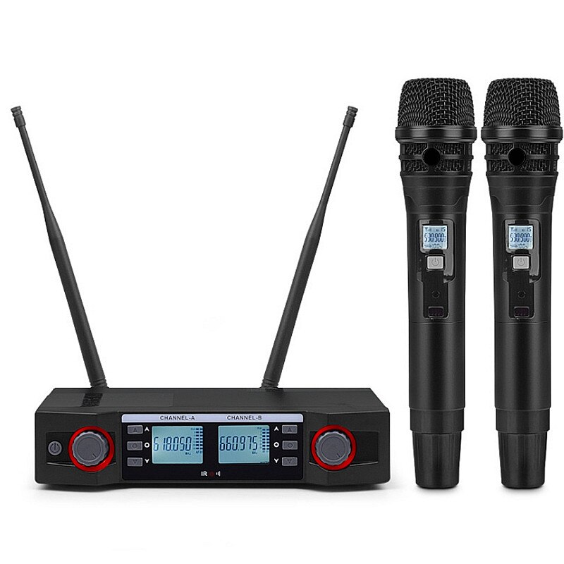 Finlemho trådløs karaoke mikrofon uhf dynamisk hjemmestudie optagelse vokal til dj højttaler konference