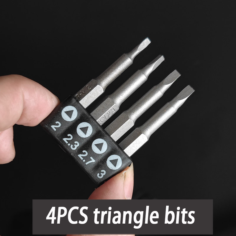 Jeu d'embouts de tournevis de forme spéciale, 1/4 en effet, tige hexagonale, triangle, en forme de U, en forme de Y, trois points pour perceuse, outil de réparation, 5 pièces: Grey