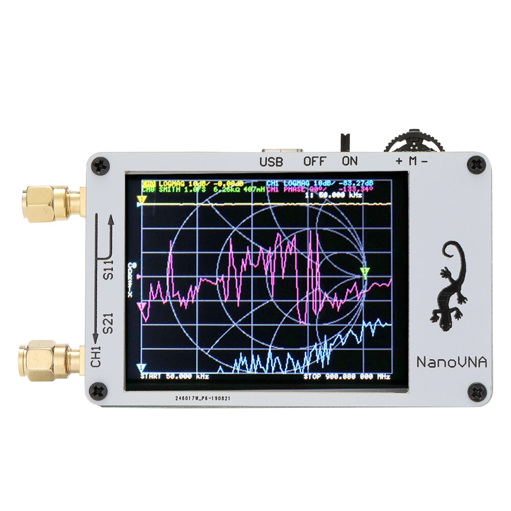 2.8 Inch Mini Vector Network Analyzer Digital LCD Display Touching Screen Antenna Analyzer Standing Wave Measuring Instrument: White 1