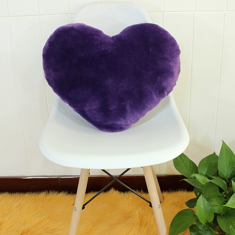 Werfen Kissen für Zurück Nette Herz Geformt PP Baumwolle Füllung Wolle-wie Stoff Rückenlehne Kissen Weihnachten für Freundin frau: Violett