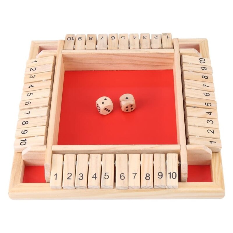 Wooden Puzzle Board Wooden Board Game Box Classic Dice Board Toy for Kids Game Christmas Family Party