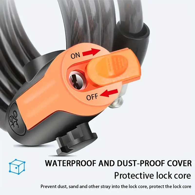 Lucchetto a combinazione per casco moto e bici – Catena in acciaio antifurto con chiave per veicoli elettrici ‌ ‌