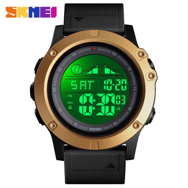 Skmei Digital Mannen Horloge Sport Horloge Waterdicht Lichtgevende Display Fitness Horloges Montre Homme Horloges Man Klok: Goud