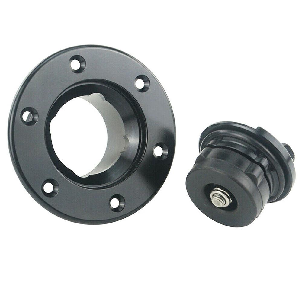 Billet Fuel Cell / Fuel Surge Tank Cap Flush Mount 6 Bolt Open ID 35.5mm Black