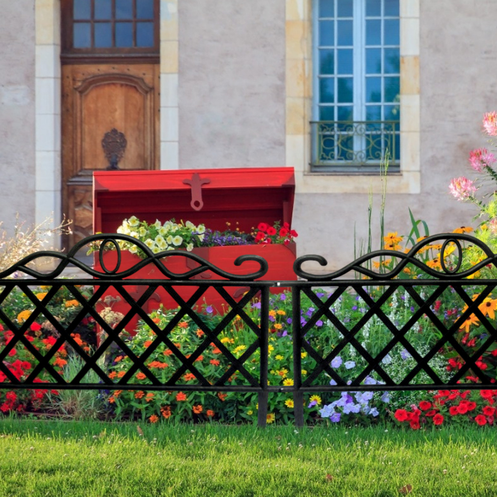 Garden Plastic Fence Landscape Border Courtyard Indoor Fencing Patio Edging Flower Vegetable Small Fence DIY Festival Opportune
