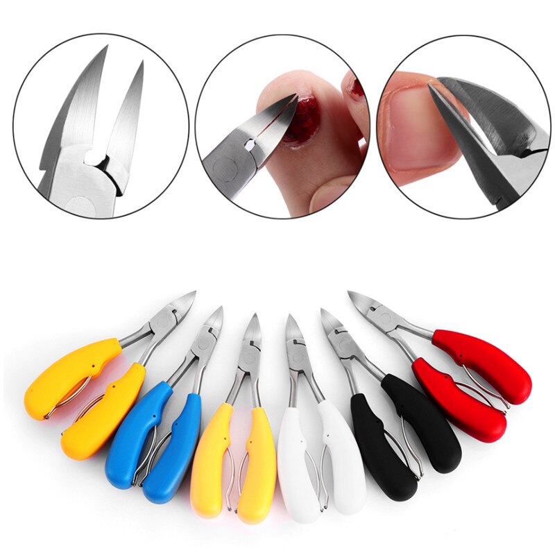 Herramienta de manicura pedicura, cortauñas de precisión de acero inoxidable para uñas de los pies, cortador, recortador para uñas gruesas, 1 unidad