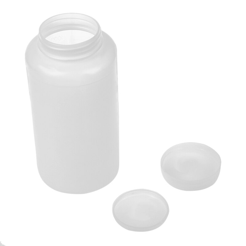 1000ml white plastic double cap graduated lab bottle with closure